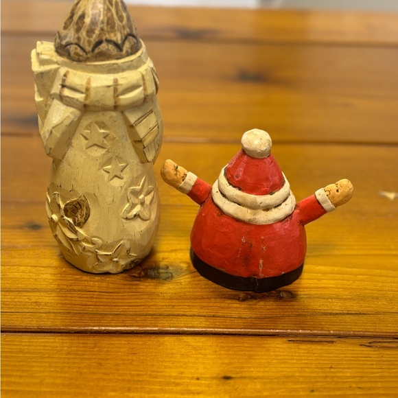 ❤️3/$15🩷Snowman and Santa Wood Carved Christmas Holiday Decorations - Picture 4 of 4
